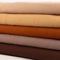 Musselin Stoff Baumwollstoff Double Gauze uni Beige 130 cm