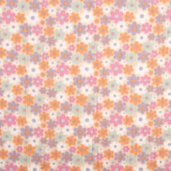 Musselin Stoff Baumwollstoff Blüten rosa bunt 1,50m Breite