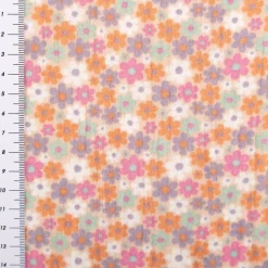 Musselin Stoff Baumwollstoff Blüten rosa bunt 1,50m Breite