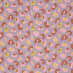 Musselin Stoff Baumwollstoff Leo lila rosa gelb 1,50m Breite