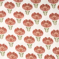 Musselin Stoff Baumwollstoff Blumen wollweiß rot grün 1,50m Breite