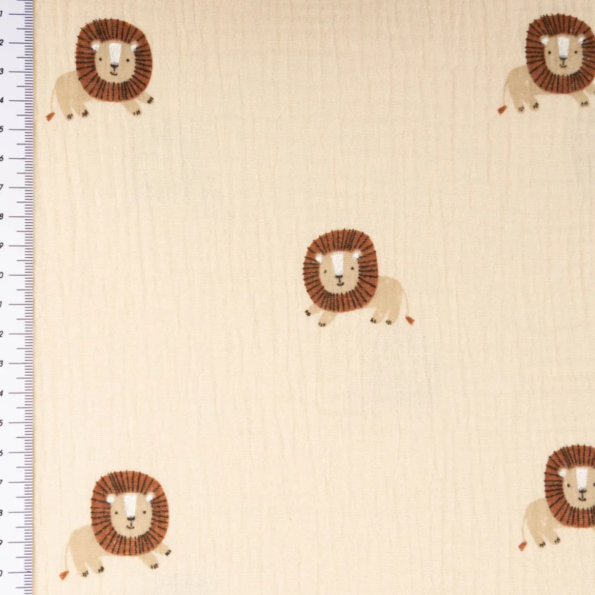 Musselin Stoff Baumwollstoff Löwe beige 1,50m Breite