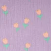 Musselin Stoff Baumwollstoff Tulpen lila 1,50m Breite