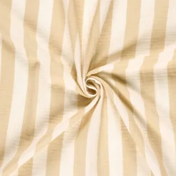 Musselin Stoff Baumwollstoff Streifen beige ecru 1,50m Breite