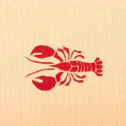Musselin Stoff Baumwollstoff Hummer lachs rot 1,50m Breite