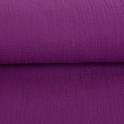 Musselin Stoff Bio Baumwolle einfarbig aubergine 1,30m Breite