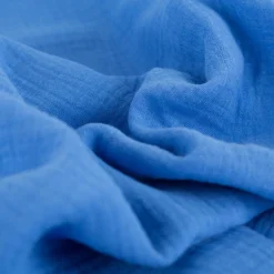 Musselin Stoff Bio Baumwolle einfarbig royal Blau 1,30m Breite