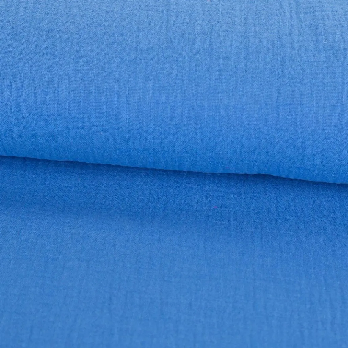 Musselin Stoff Bio Baumwolle einfarbig royal Blau 1,30m Breite