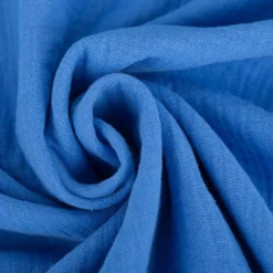 Musselin Stoff Bio Baumwolle einfarbig royal Blau 1,30m Breite