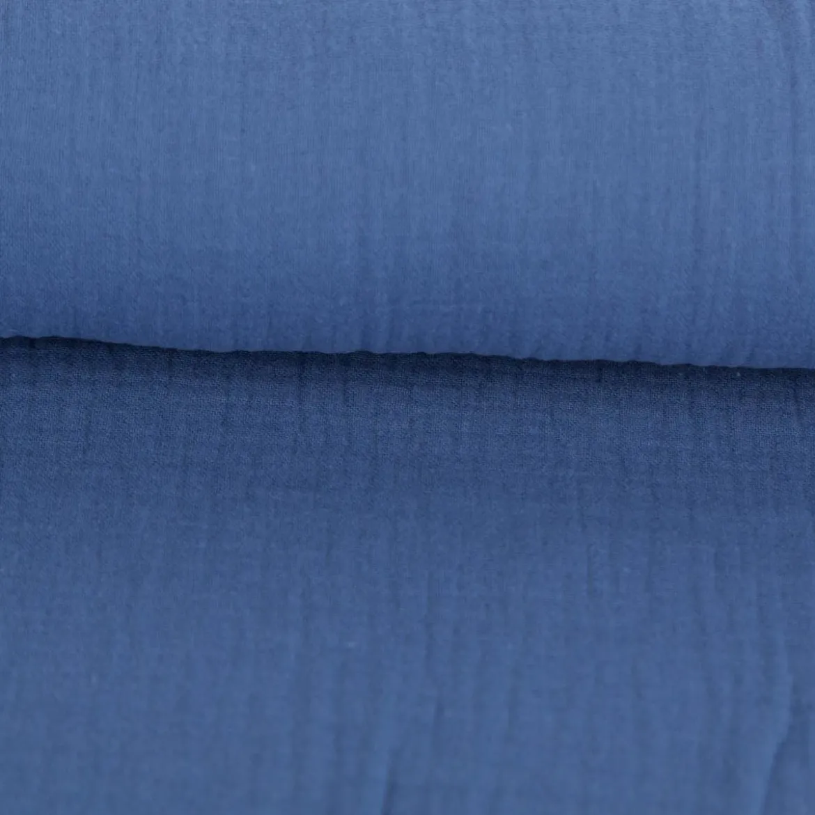 Musselin Stoff Bio Baumwolle einfarbig Midnight Blau 1,30m Breite