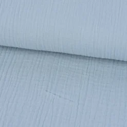 Musselin Stoff Bio Baumwolle einfarbig babyblau 1,30m Breite