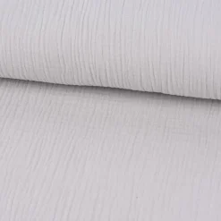 Musselin Stoff Bio Baumwolle einfarbig soft grau 1,30m Breite