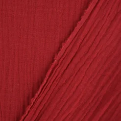 Musselin Stoff Bio Baumwolle einfarbig himbeer rot 1,30m Breite