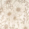 Musselin Stoff Blumen wollweiß beige 1,50m Breite