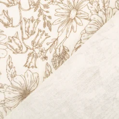 Musselin Stoff Blumen wollweiß beige 1,50m Breite