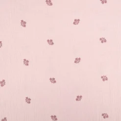Musselin Stoff Double Gauze Blümchen Stickerei mauve 1,35m Breite