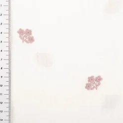 Musselin Stoff Double Gauze Blümchen Stickerei weiß rosa 1,35m Breite