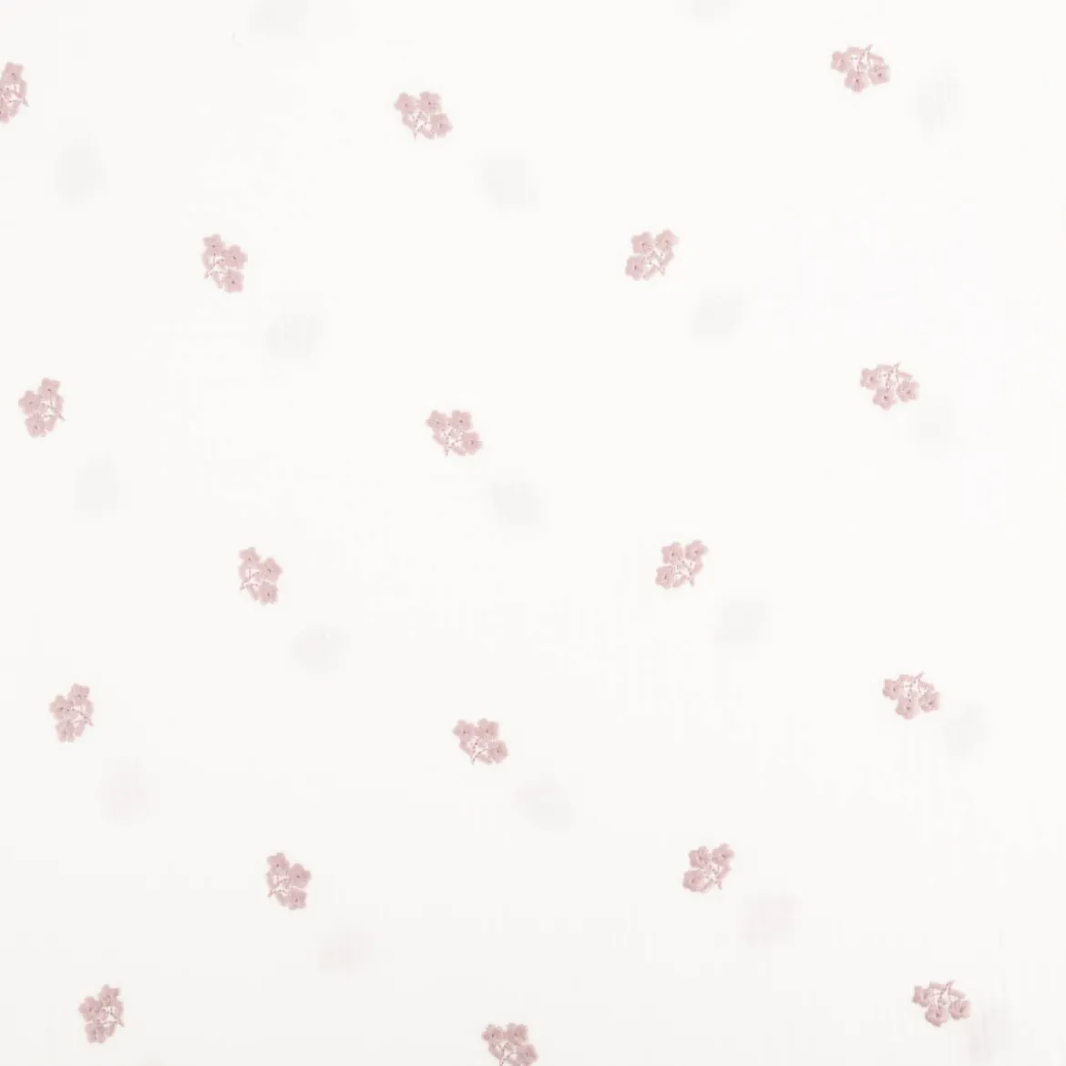 Musselin Stoff Double Gauze Blümchen Stickerei weiß rosa 1,35m Breite