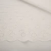 Musselin Stoff Double Gauze Blumen Bogenkante Stickerei weiß 1,30m Breite