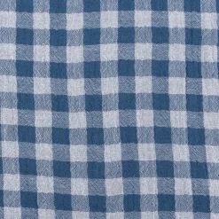 Musselin Stoff Double Gauze Doubleface Vichy-Karo blau weiß 1,30m Breite