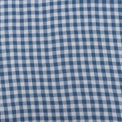 Musselin Stoff Double Gauze Doubleface Vichy-Karo blau weiß 1,30m Breite