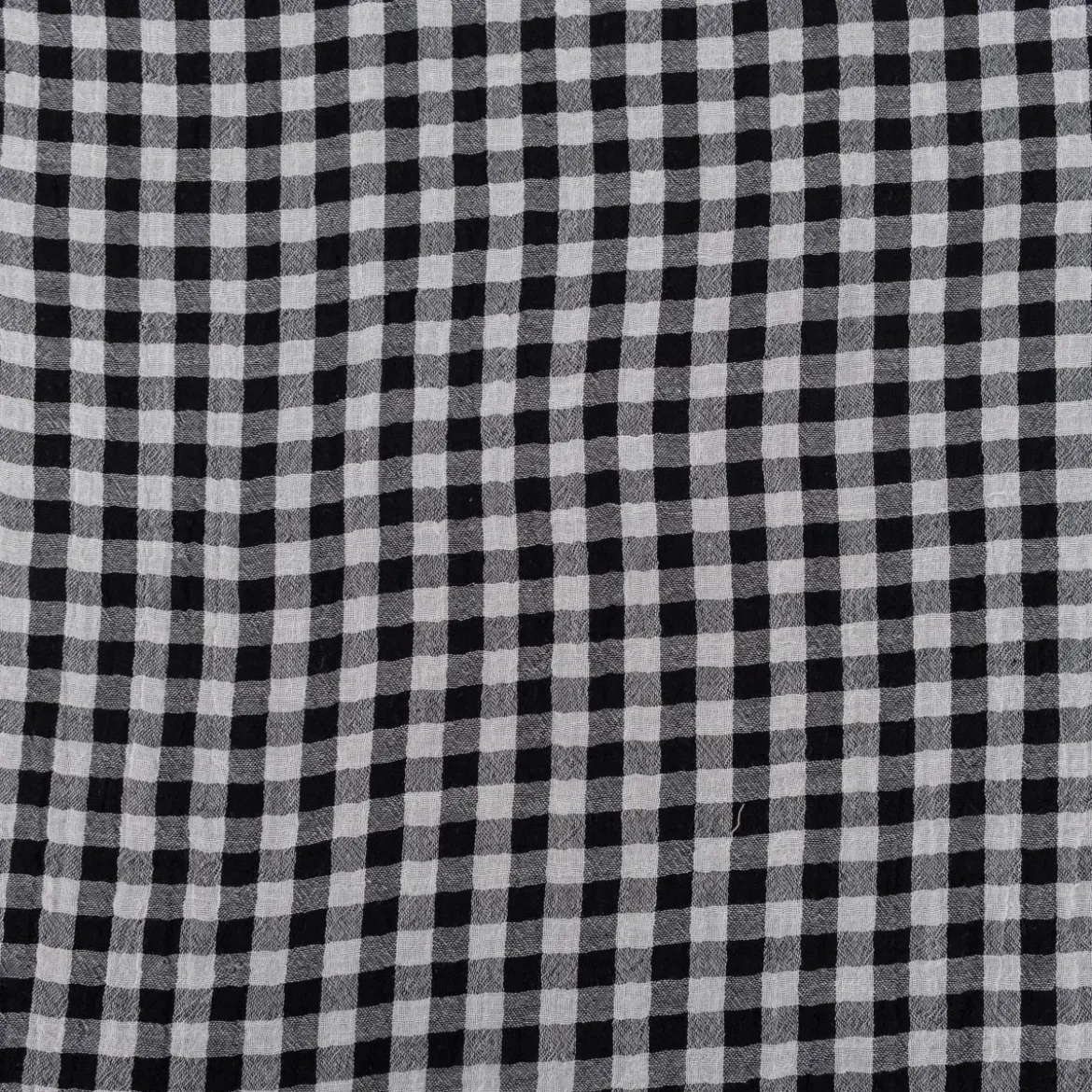 Musselin Stoff Double Gauze Doubleface Vichy-Karo schwarz weiß 1,30m Breite