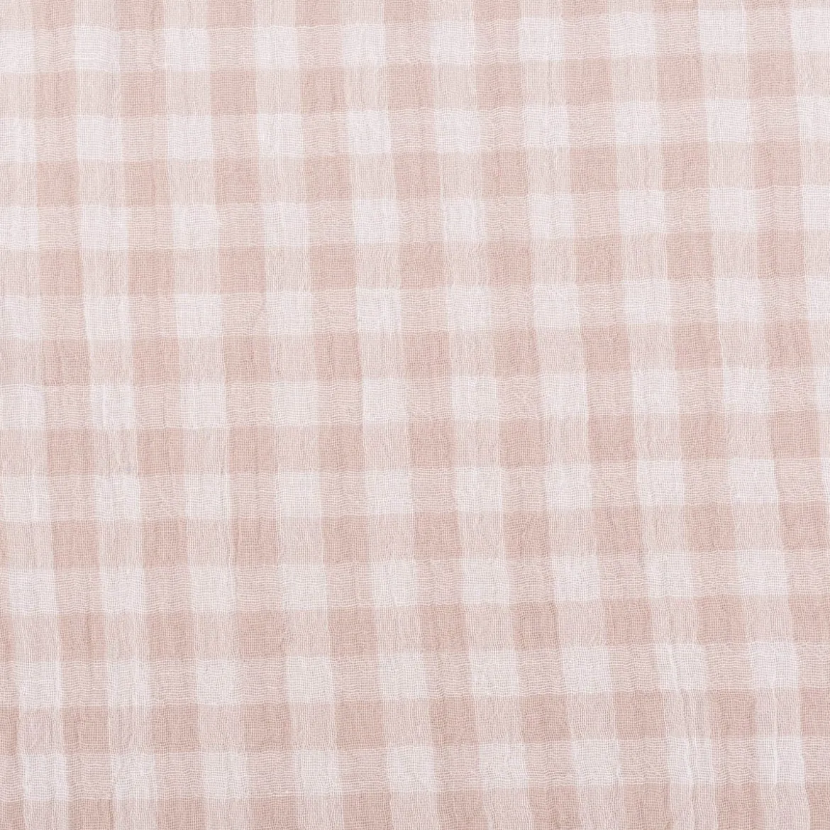 Musselin Stoff Double Gauze Doubleface Vichy-Karo beige weiß 1,30m Breite