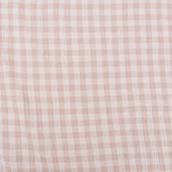 Musselin Stoff Double Gauze Doubleface Vichy-Karo beige weiß 1,30m Breite