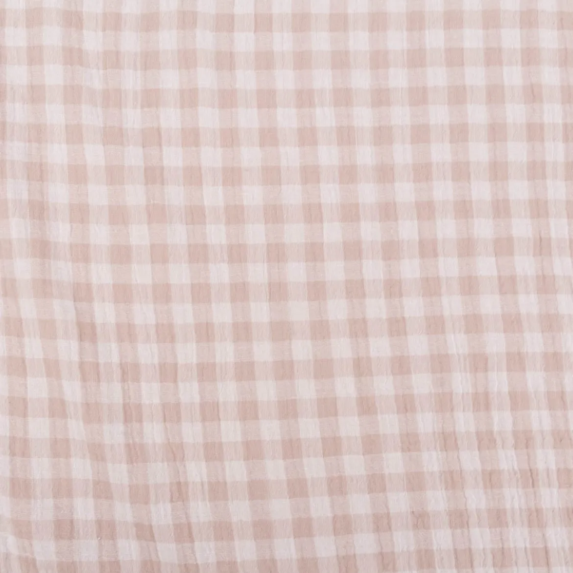 Musselin Stoff Double Gauze Doubleface Vichy-Karo beige weiß 1,30m Breite