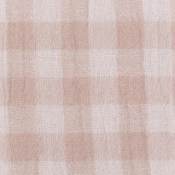 Musselin Stoff Double Gauze Doubleface Vichy-Karo beige weiß 1,30m Breite