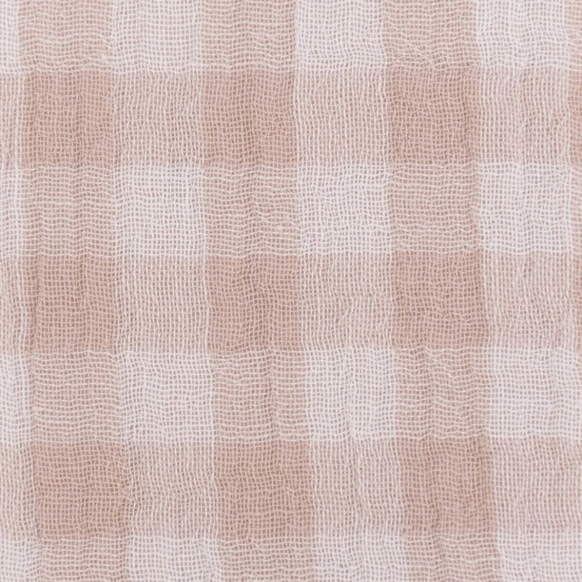 Musselin Stoff Double Gauze Doubleface Vichy-Karo beige weiß 1,30m Breite