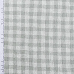 Musselin Stoff Double Gauze Doubleface Vichy Karo grün weiß 1,30m Breite