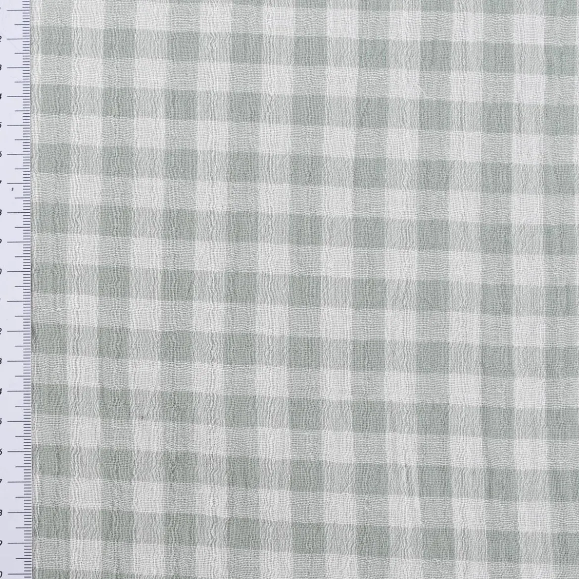 Musselin Stoff Double Gauze Doubleface Vichy Karo grün weiß 1,30m Breite
