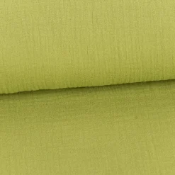 Musselin Stoff Double Gauze einfarbig limette grün 1,35m Breite