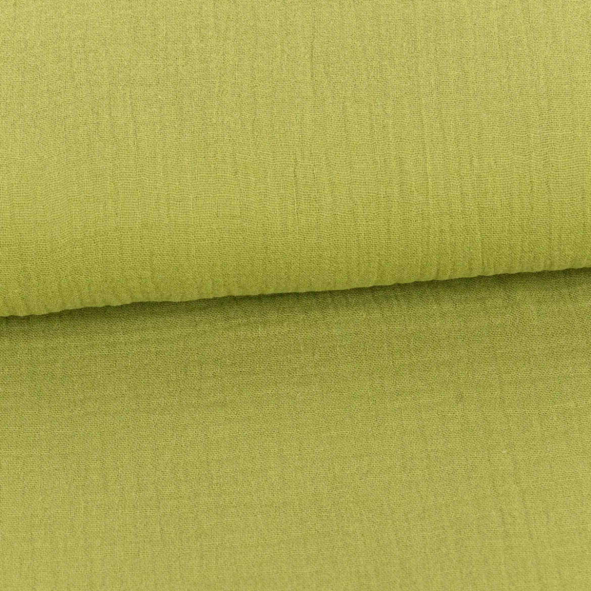 Musselin Stoff Double Gauze einfarbig limette grün 1,35m Breite