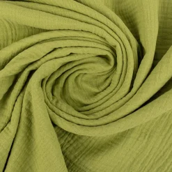 Musselin Stoff Double Gauze einfarbig limette grün 1,35m Breite