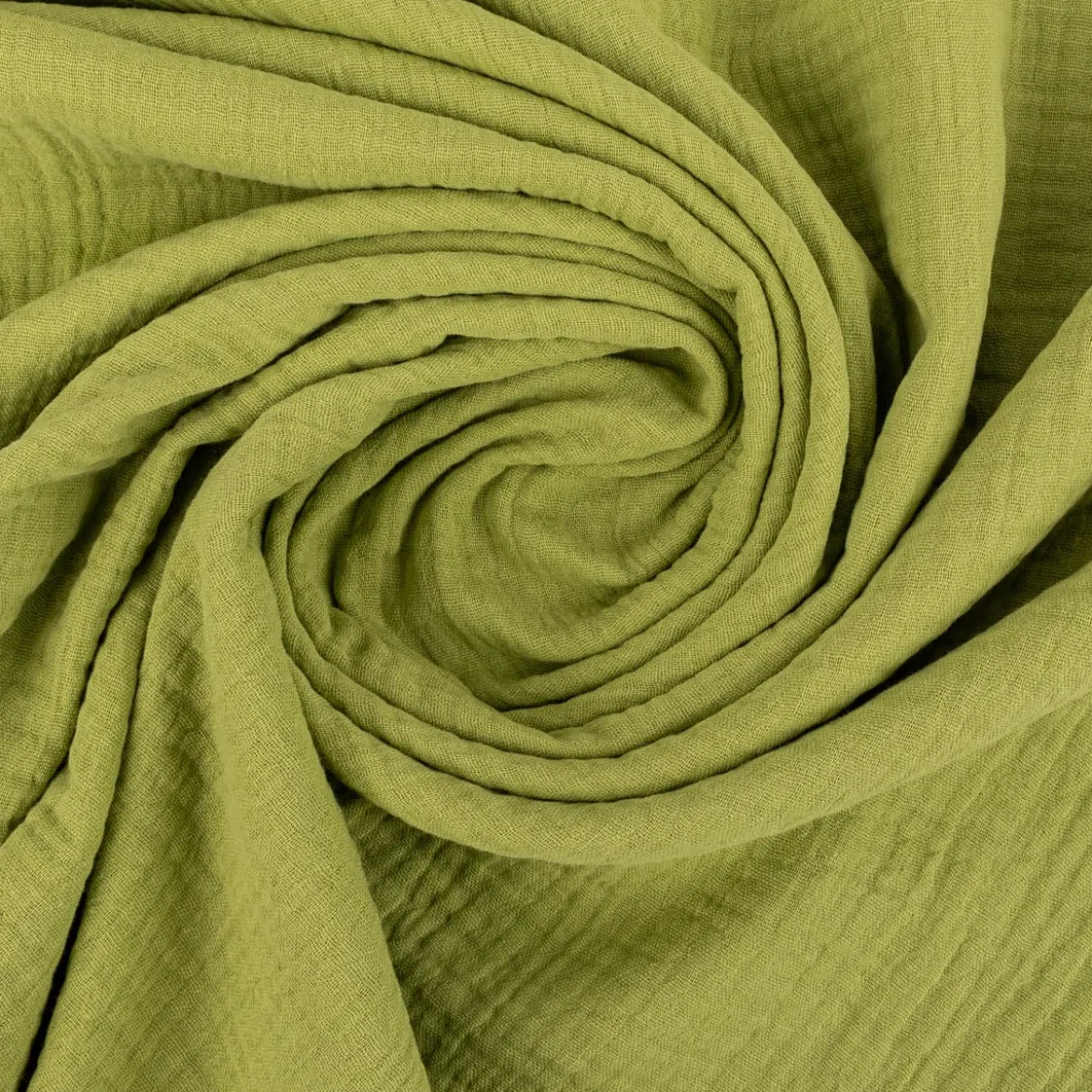 Musselin Stoff Double Gauze einfarbig limette grün 1,35m Breite