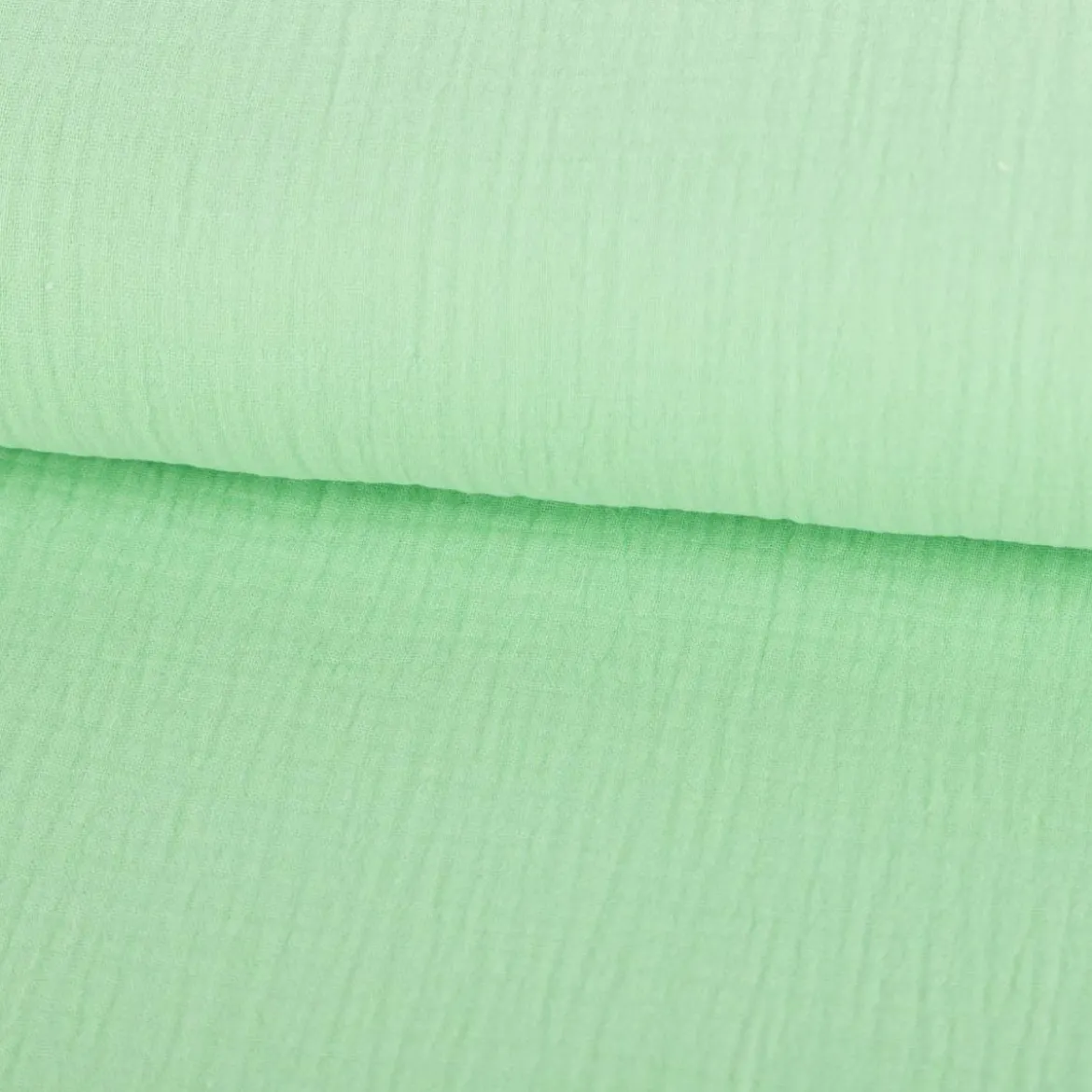 Musselin Stoff Double Gauze einfarbig lime grün 1,35m Breite