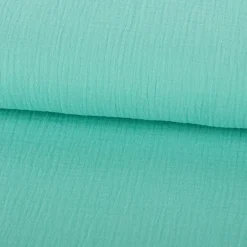 Musselin Stoff Double Gauze einfarbig türkis 1,35m Breite