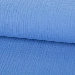 Musselin Stoff Double Gauze einfarbig himmelblau 1,35m Breite