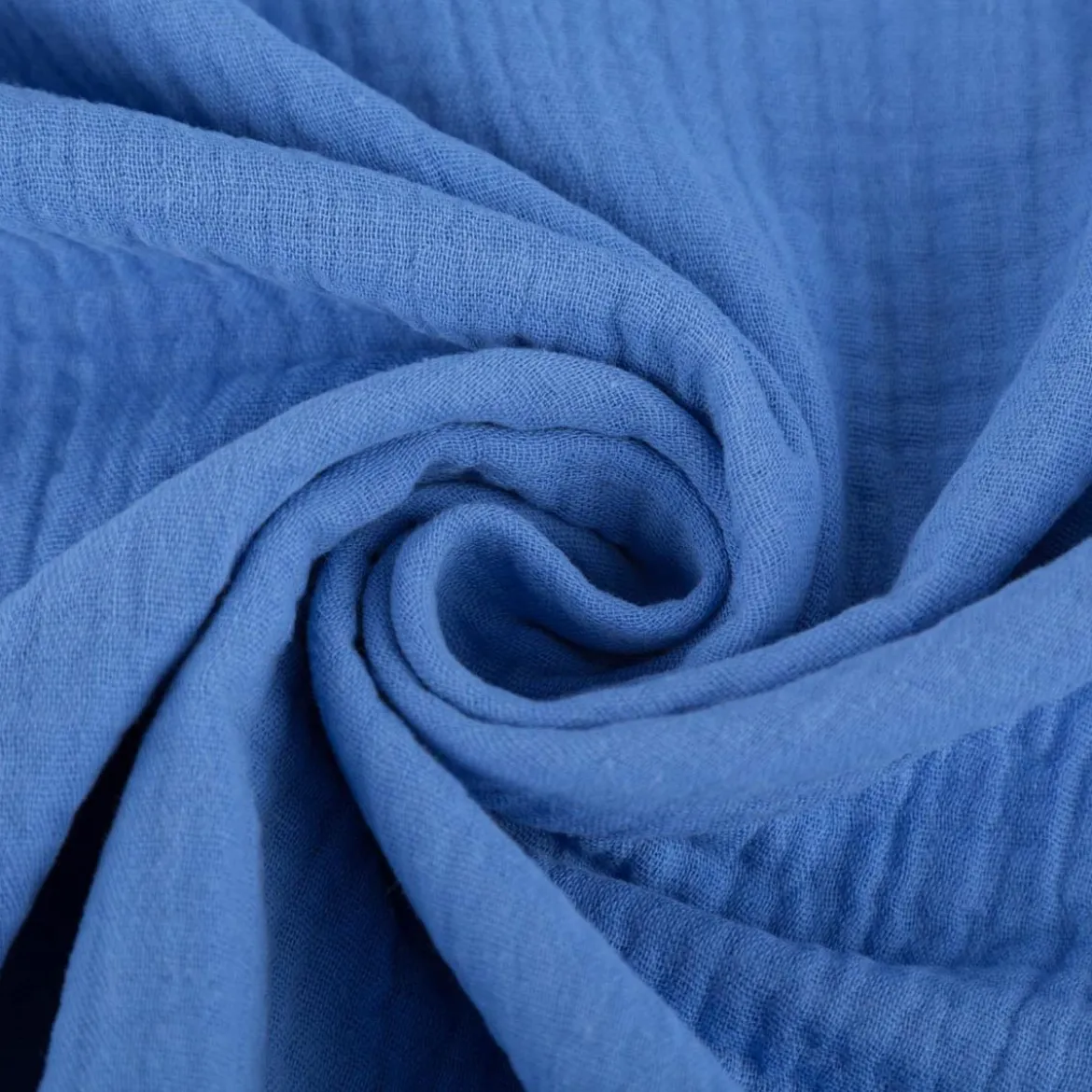 Musselin Stoff Double Gauze einfarbig himmelblau 1,35m Breite