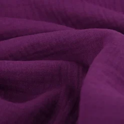 Musselin Stoff Double Gauze einfarbig aubergine 1,35m Breite