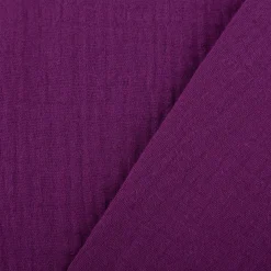 Musselin Stoff Double Gauze einfarbig aubergine 1,35m Breite