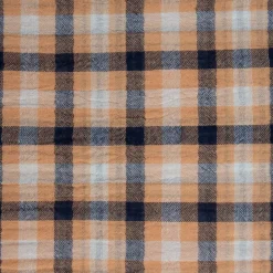 Musselin Stoff Double Gauze Karos zweiseitig sand blau 1,35m Breite