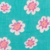 Musselin Stoff Double Gauze Mafleur Blüten grün rosa 1,30m Breite