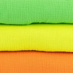 Musselin Stoff Double Gauze NEON einfarbig grün 1,35m Breite