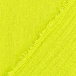Musselin Stoff Double Gauze NEON einfarbig gelb 1,35m Breite