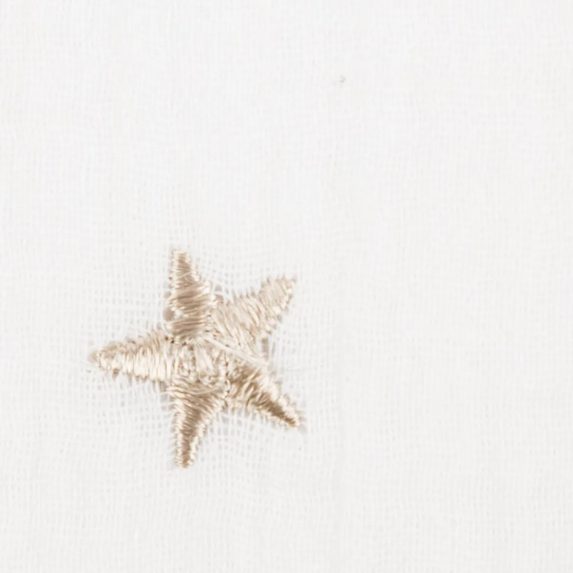 Musselin Stoff Double Gauze STARS Stickerei Sterne Mond weiß 1,35m Breite