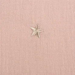 Musselin Stoff Double Gauze STARS Stickerei Sterne Mond rosa 1,35m Breite