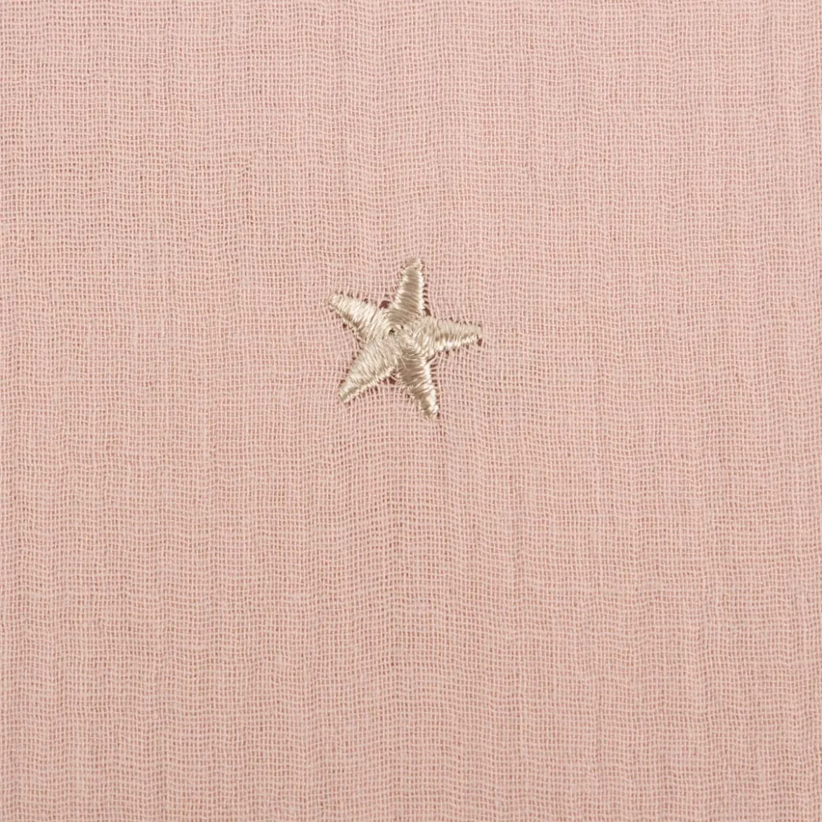 Musselin Stoff Double Gauze STARS Stickerei Sterne Mond rosa 1,35m Breite